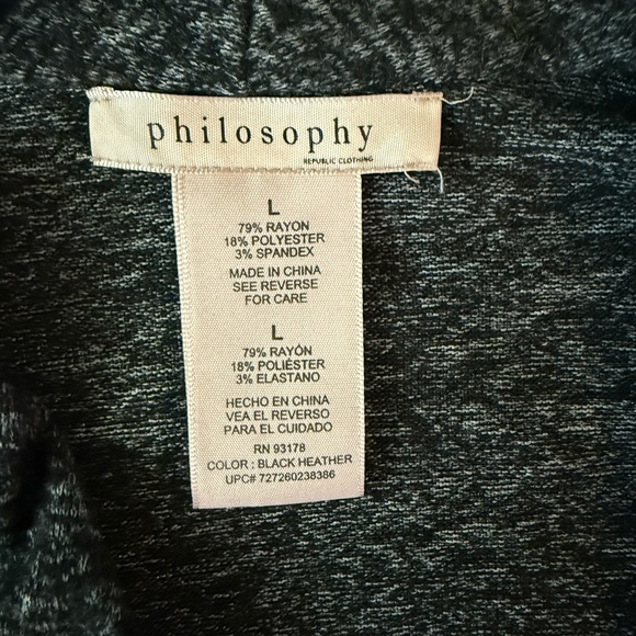 Philosophy Draping Charcoal Grey Open Cardigan for Women, Size L - Picture 9 of 9
